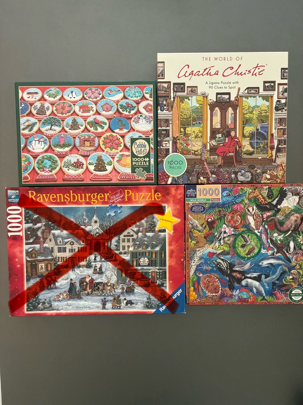1000-Piece Puzzle Lot of 3 Cobble Hill, Eeboo, Laurence King